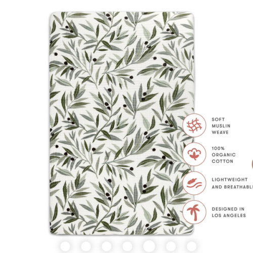Babyletto Mini Crib Sheet in GOTS Certified Organic Muslin Cotton