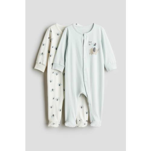 2-PACK COTTON SLEEPSUITS