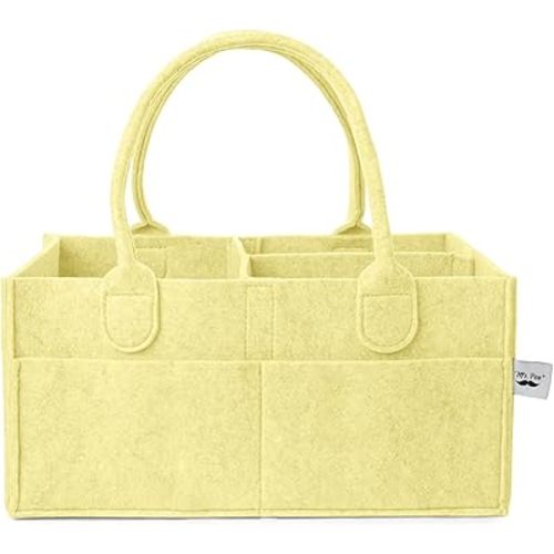 Mr. Pen- Baby Diaper Caddy Organizer, Lemon Glow, Baby Caddy Organizer with Handle, Compact Size, Collapsible & Portable