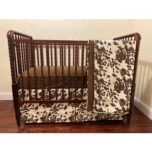 Cowhide Crib Bedding, Pony Hide, Boy Baby Bedding, Cowboy Baby Bedding, Western Baby Bedding, Cow Crib Skirt