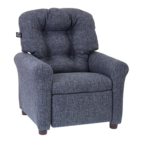 The Crew Furniture Traditional Kids Recliner, Toddler Ages 1-5 Years, Home Dcor Polyester Linen, Gray