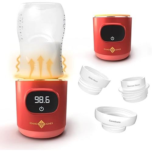 Portable Bottle Warmer - On The Go & for Travel - Baby Bottle, Breastmilk & Formula - Battery Powered & Operated, Cordless - Fits Dr Brown, Comotomo & Others