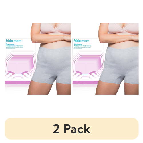 (2 pack) Frida Mom Disposable Postpartum Underwear for Women, Boyshort, One Size Petite (8 Count)