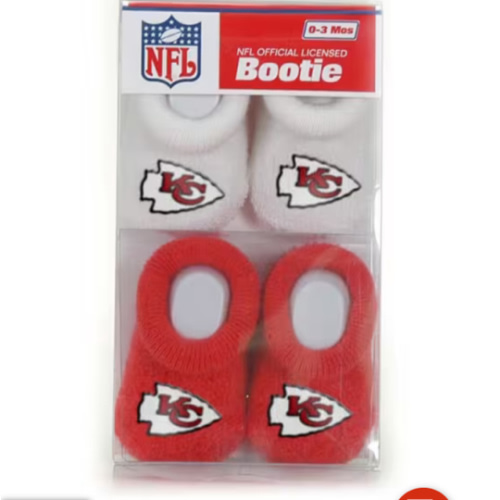 Kansas City Chiefs 2pk Baby RED/WHITE Bootie Boxed Set