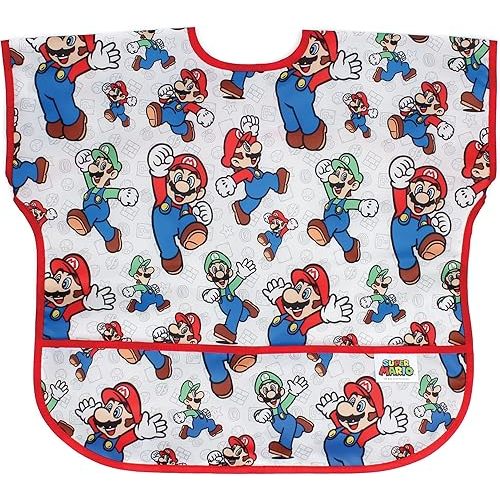 Bumkins Bibs - Toddler Bibs, Waterproof, Large for 1-3 Years, Short Sleeve