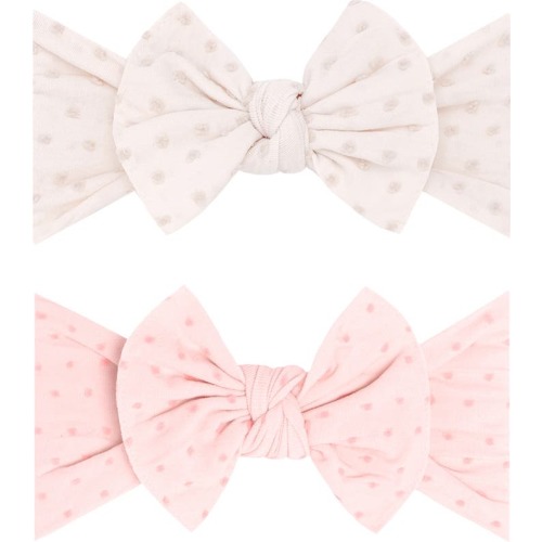 Baby Bling Assorted 2-Pack Fab-Bow-Lous® Headbands, Oatmeal Dot Pink And Pk Dot
