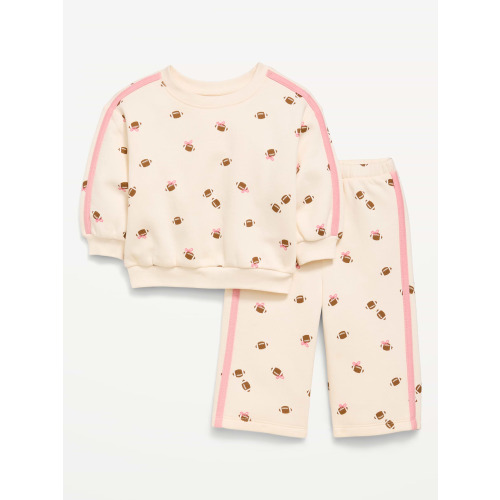 Printed Sweatshirt and Wide-Leg Sweatpants Set for Baby