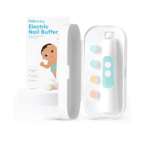 Frida Baby Electric Nail Trimmer, Safe & Easy Electric Nail File, Baby Nail Clipper & Nail Trimmer Kit for Newborn, Toddler, or Children Fingernails & Toenails, 4 Buffer Pads, LED Light, Storage Case