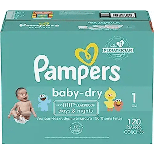 Diapers Size 1, 120 count - Pampers Baby Dry Disposable Diapers