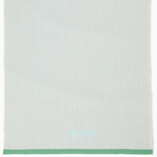 Contrast Ribbed Knit Baby Blanket