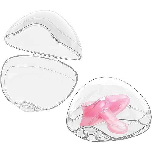 Smlpuame Pacifier Case,2 Pack BPA Free Pacifier Holder Case,Transparent Container Box for Baby Binky（Not Included),Essential Pacifier Accessories,Alway Keep Paci Clean,Easy to Clean(Transparent)