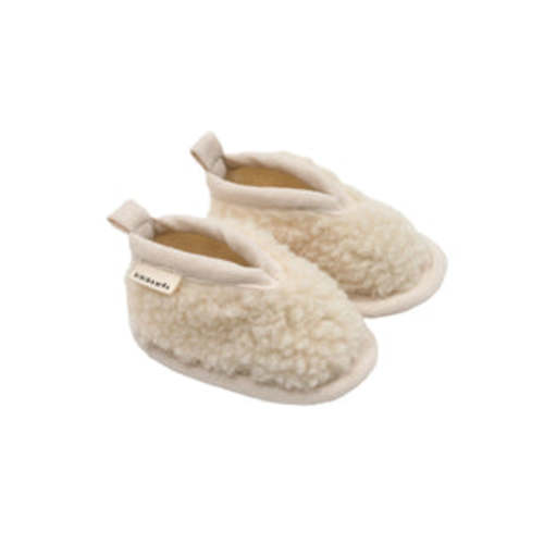 Baby Sheepskin Booties - Sheepskin Leather Soled Booties in "Milk" – BINIBAMBA