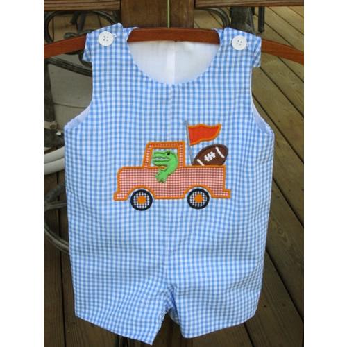 Florida gator truck gingham jon jon jumper 9 months 1T, 2T., 3T FREE SHIPPING