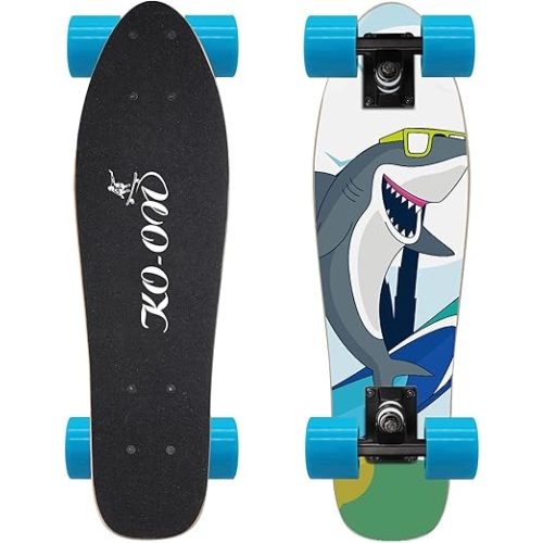 KO-ON Skateboard Complete Skateboards 22 Inch Mini Cruiser Skateboards for Beginners Kids Boys and Girls