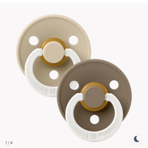 Colour GLOW Pacifiers 2 Pack - Vanilla/Dark Oak
