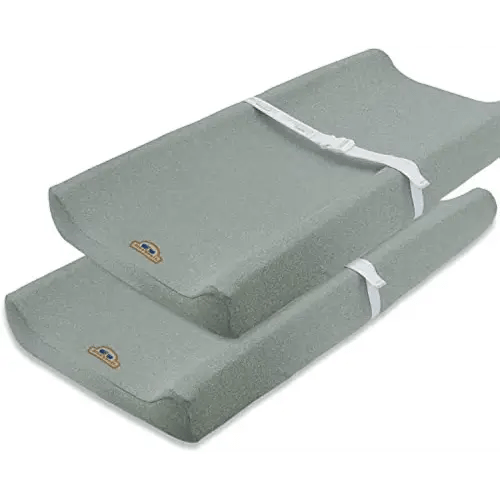 Super Soft and Stretchy Changing Pad Cover 2pk by BlueSnail (Heather Grey)