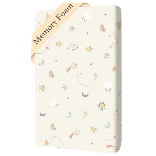 Aloe Cotton Dual Sided Pack and Play Mattress Pad,Mini Crib Mattress Topper 38x24,Breathable Pack N Play Mattresses Memory Foam,Playpen Mattresses for Baby Pack N Play,Portable Crib w/ Washable Cover