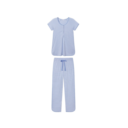 LAKE | Women | Pima Cotton Pajamas | Parisian Green Maternity Short Long Set