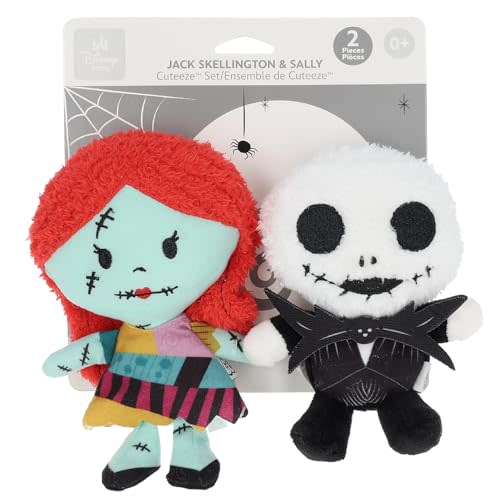 KIDS PREFERRED Disney Cuteeze 2 Pack Nightmare Before Christmas Jack and Sally Stuffed Animal Plush Toy - for Babies and Toddlers, Multicolor,6 inches