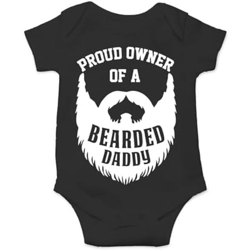 AW Fashions Proud Owner Of A Bearded Daddy Baby Bodysuit Cute Newborn Boys Outfit Funny Infant Clothes