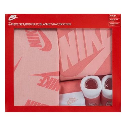 Newborn Baby Nike Futura Bodysuit Beanie Booties Blanket 4-Piece Set