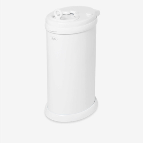 Ubbi Steel Diaper Pail, Odor Locking, No Special Bag Required, Award-Winning, Registry Must-Have, White