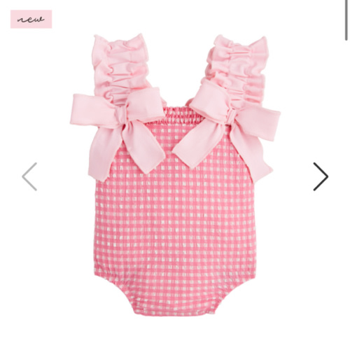 Girls' Crinkle Check Swimsuit | Mud Pie