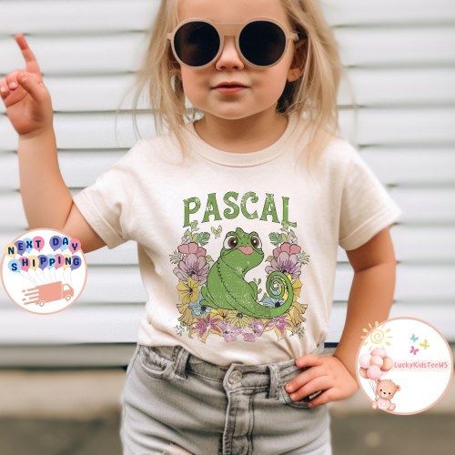 Retro Disney Tangled Pascal Kids T-Shirt, Floral Rapunzel Family Toddler Sweatshirt, Disney Pascal Baby Onesie®, Disneyland Vacation