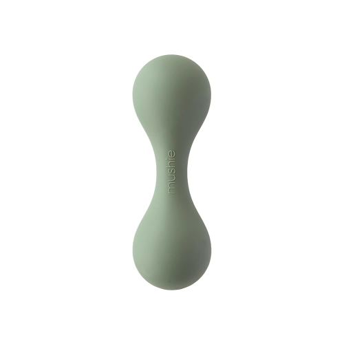 mushie Silicone Baby Shaker Rattle Toy | Ages 3+ Months (Dried Thyme)