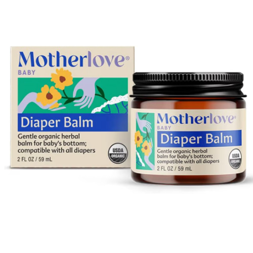 Motherlove Diaper Balm (2 oz) Organic Herbal Diaper Rash Cream—Cloth diaper Safe, Zinc Oxide- & Petroleum-Free
