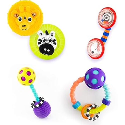 Sassy Infant Gift Set 0+ Months - 5 Piece Set with Different Rattles and Teethers