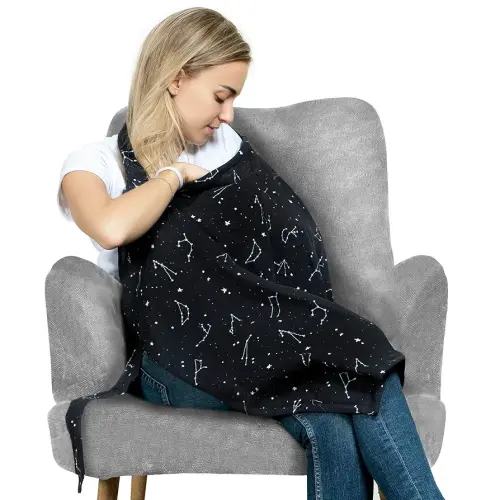 San Francisco Baby Nursing Cover – Breathable Breastfeeding Cover for Nursing, 360° Nursing Cover Up for Breastfeeding, Privacy Nursing Covers, Nursing Blanket for Breastfeeding – Premium Black