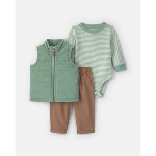 Baby Boy 3-Piece Corduroy Long-Sleeve Layering Set - Green/Brown | Carter's