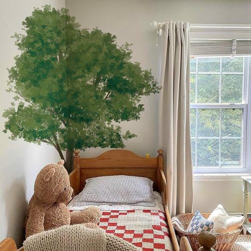 Peel and Stick, Self Adhesive PVC Realistic Tree Forest Wall Mural Sticker, Precut Maple Tree Wall Art Decor for Kids Bedroom Playroom Nursery Room, 70.86"x88.58"