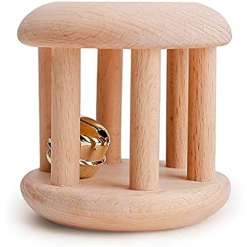 Promise Babe Infant Gym Organic Wooden Rattle Wooden Bells Rattles Nursing Shower Gifts Waldorf Toys