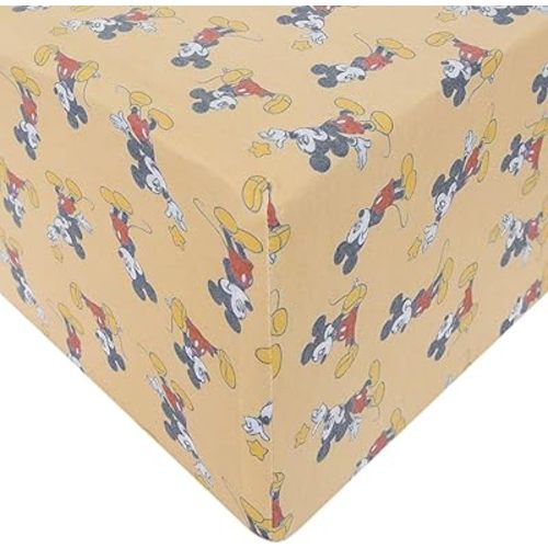 Premium Fitted Knit Crib Sheet/Toddler Sheet Mickey Mouse by Copper Pearl