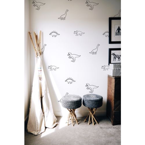 Minimalist Dinosaur Decals / Dinosaur Decor / Removable Dinosaurs / Nursery Decor / Boys Room / Dinosaur Stickers / Dinosaur Decor / T-Rex