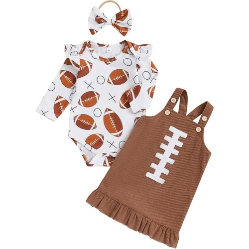 Baby Girl Ruffle Overall Dress Set, 0-3 Months
