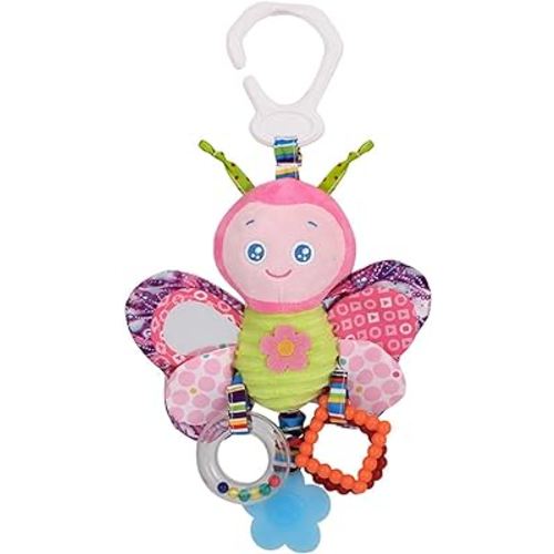 D-KINGCHY Baby Toys Car Seat Stroller Toy Plush Hanging Toy Animal Stuffed Hanging Rattle Toys Newborn Crib Bed Around Toy with Teether Rattle Sound for 0-3 Years Old (Butterfly)