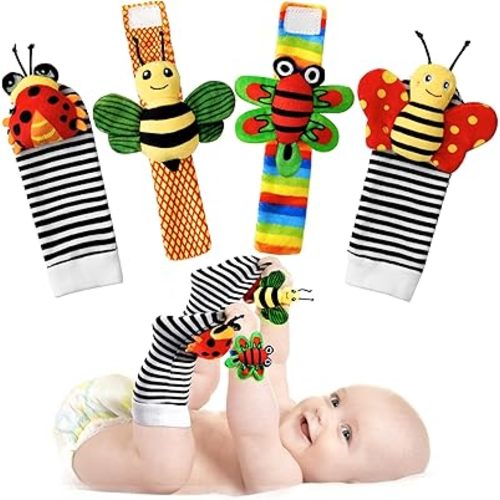 Baby Toys 0-6 Months: Baby Rattles 0-6 Months Infant Toys Baby Wrist Rattle Socks for 6-12 Month Baby Boy Girl Gifts Valentines Day Gifts for Kids