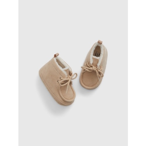 Baby Sherpa Moc Boots in natural beige, size: 6-12 M