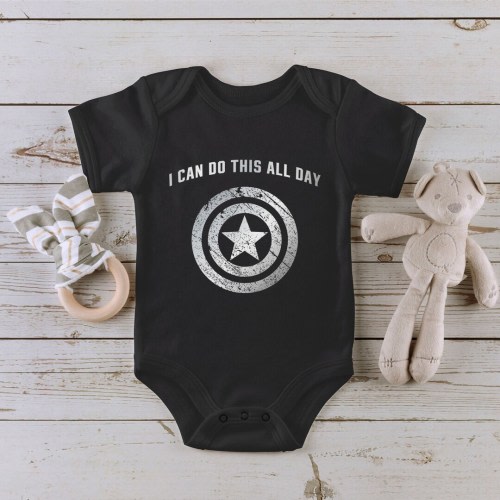 I Can Do This All Day Baby Onesie, Captain America Shield Baby short sleeve one piece, Avengers Baby bodysuits, Marvel Baby Clothes