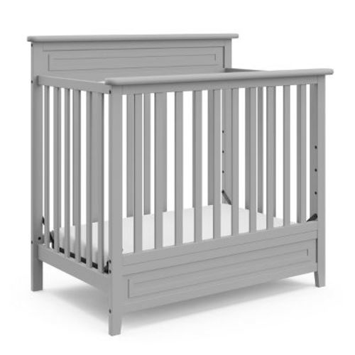 Storkcraft Petal Convertible Mini Crib with Mattress - Pebble Gray