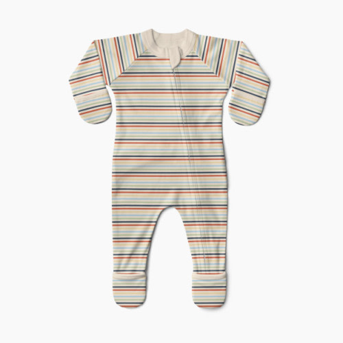 Goumi Kids x Babylist Bamboo & Organic Cotton Footie - Warm Stripe, Newborn