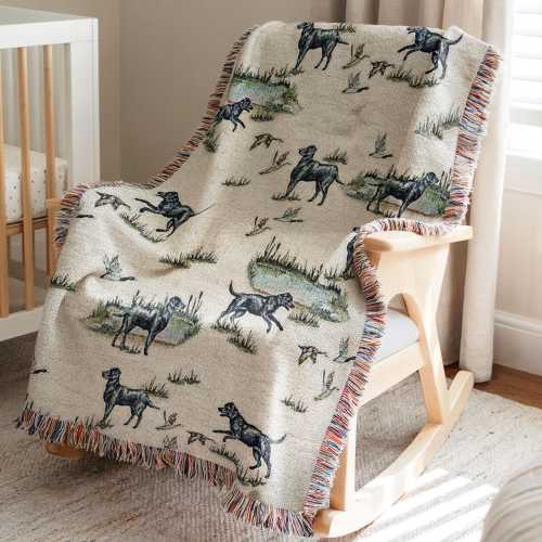 Duck Hunting Nursery Boy Personalized Blanket Black Lab Dog Blanket Hunting Baby Shower Gift Custom Name Blanket Mallard Duck Baby Blanket