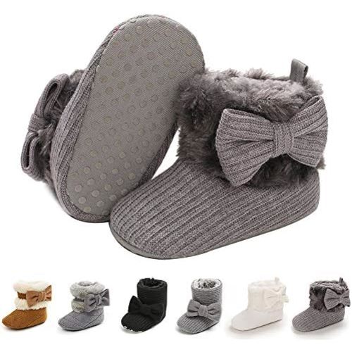 E-FAK Baby Boy Girl Boots Newborn Shoes Winter Snow Bowknot Anti-Slip Soft Sole Warm Infant Toddler Prewalker Booties