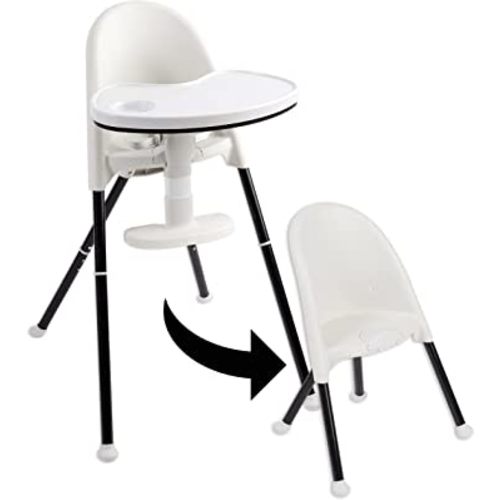 Primo Cozy Tot Deluxe Convertible Folding High Chair & Toddler Chair - Portable Foldable Baby Chair/ Toddlers Highchair - Travel Friendly, Removable EZ Clean Tray, Black/White, 22"x21"x33.5"
