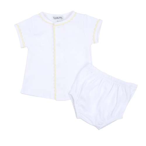 Baby Joy Diaper Cover Set with Yellow Crochet Trim