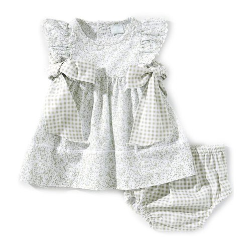 Edgehill Collection Baby Girls Gingham Side-Tie Sleeveless Ditsy Floral Dress