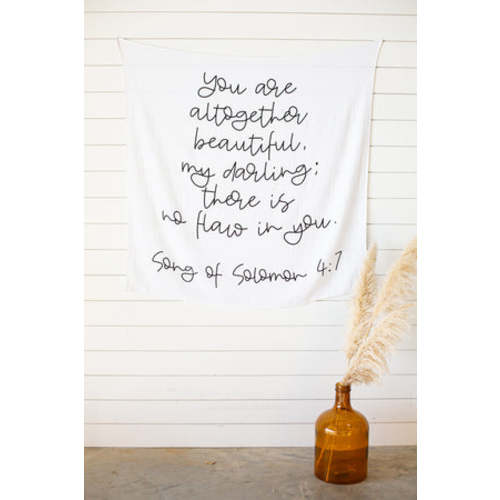 Organic Swaddle + Wall Art - Song of Solomon 4:7 You are altogether be – Modern Burlap